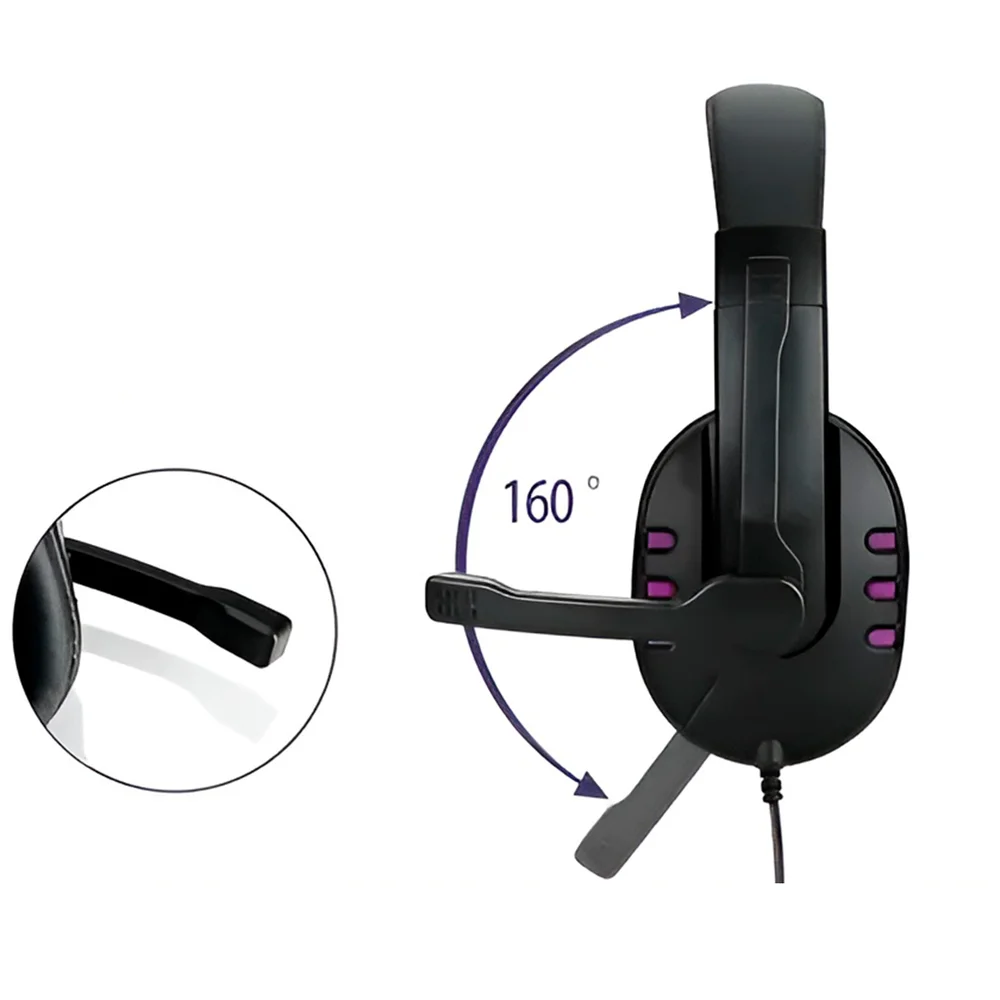 Imagem 3 de 5 do produto Fone Headset Gamer Com Fio Luz RGB Microfone Jogos