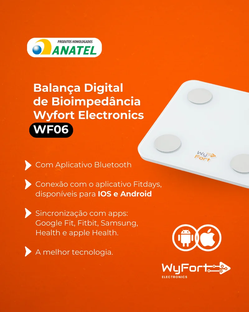 Imagem 5 de 5 do produto Balança Digital Corporal Bioimpedância Smart App Wyfort Electronics WF06