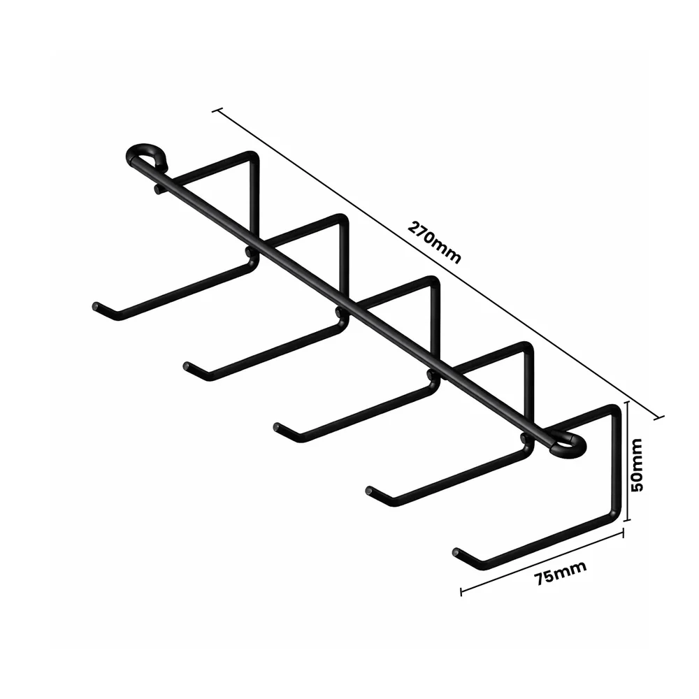 Imagem 4 de 5 do produto Organizador De Fios Start 270x50x75mm Preto Fosco 0801