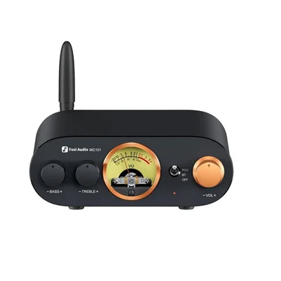 Amplificador Fosi Mc101 Bluetooth 5.3 Hifi 200w Rms Retro Com Vu Meter E Ajuste De Graves E Agudos