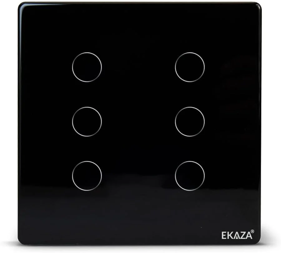 Imagem 5 de 5 do produto Interruptor Inteligente 6 Botões  4x4 Zigbee Preto Google Home  Alexa Ekaza Ekat-t3074-6pz