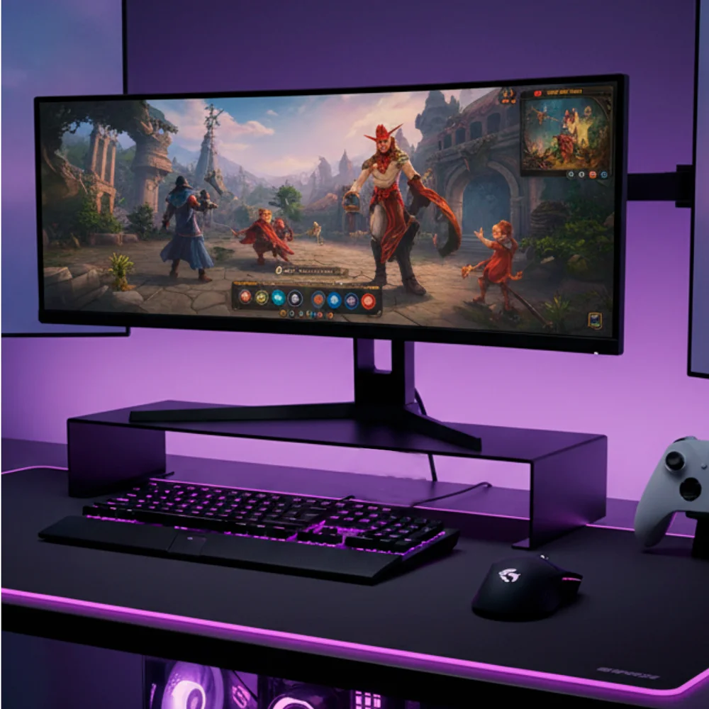 Imagem 5 de 5 do produto Suporte Monitor Boomerang Gamer Ergonômico Preto Fosco 0756