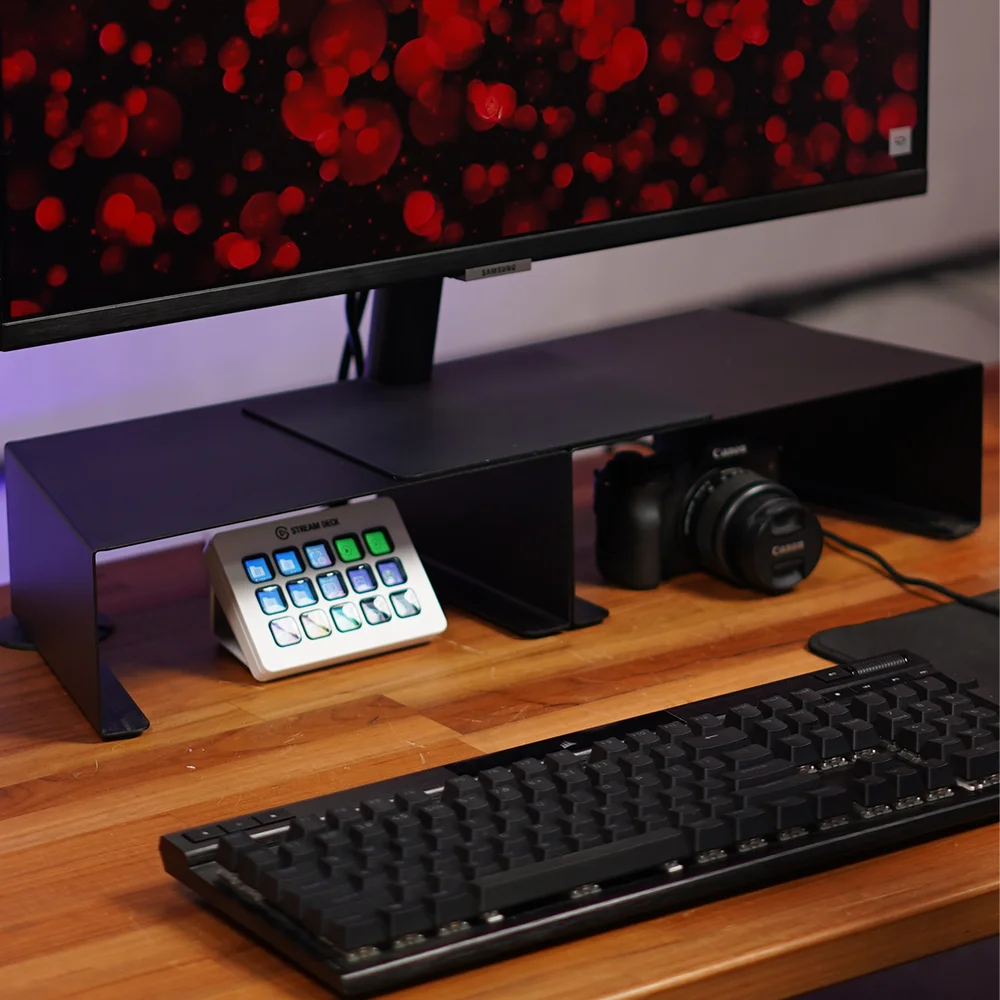 Imagem 3 de 5 do produto Suporte Monitor Duplo Gamer Ergonômico Preto Fosco 0757