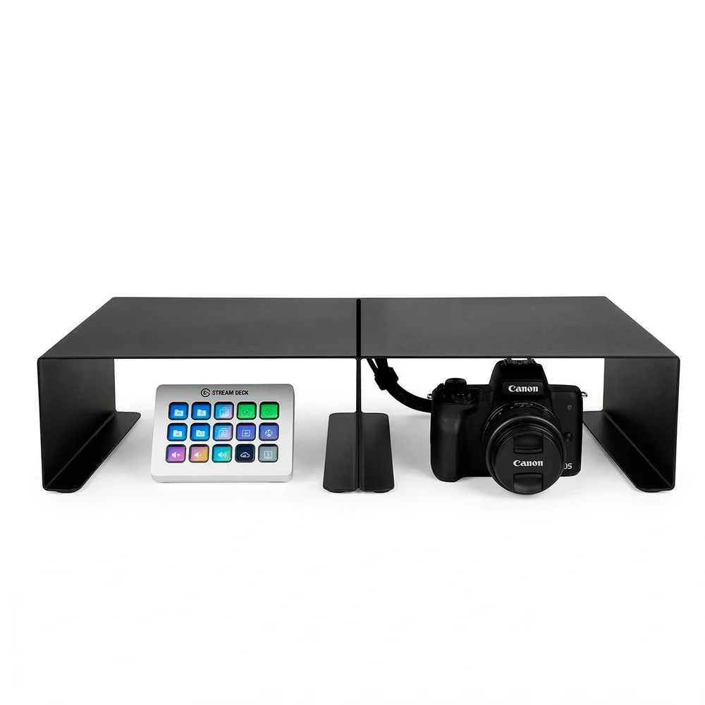 Imagem 4 de 5 do produto Suporte Monitor Duplo Gamer Ergonômico Preto Fosco 0757