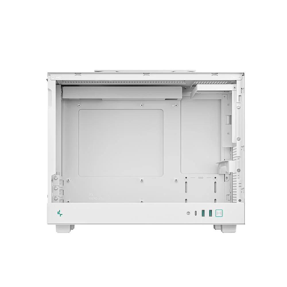 Imagem 2 de 5 do produto Gabinete Gamer Deepcool Ch160 Plus Micro Atx Sem Fan Branco