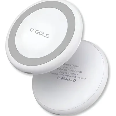 Carregador Indutivo Magnético 15w 3 Em 1 Mod: Bte-56 Agold Cor Branco