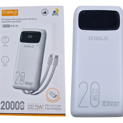 Carregador Portátil Turbo Power Bank 20000mah Bte-38 - 22.5w