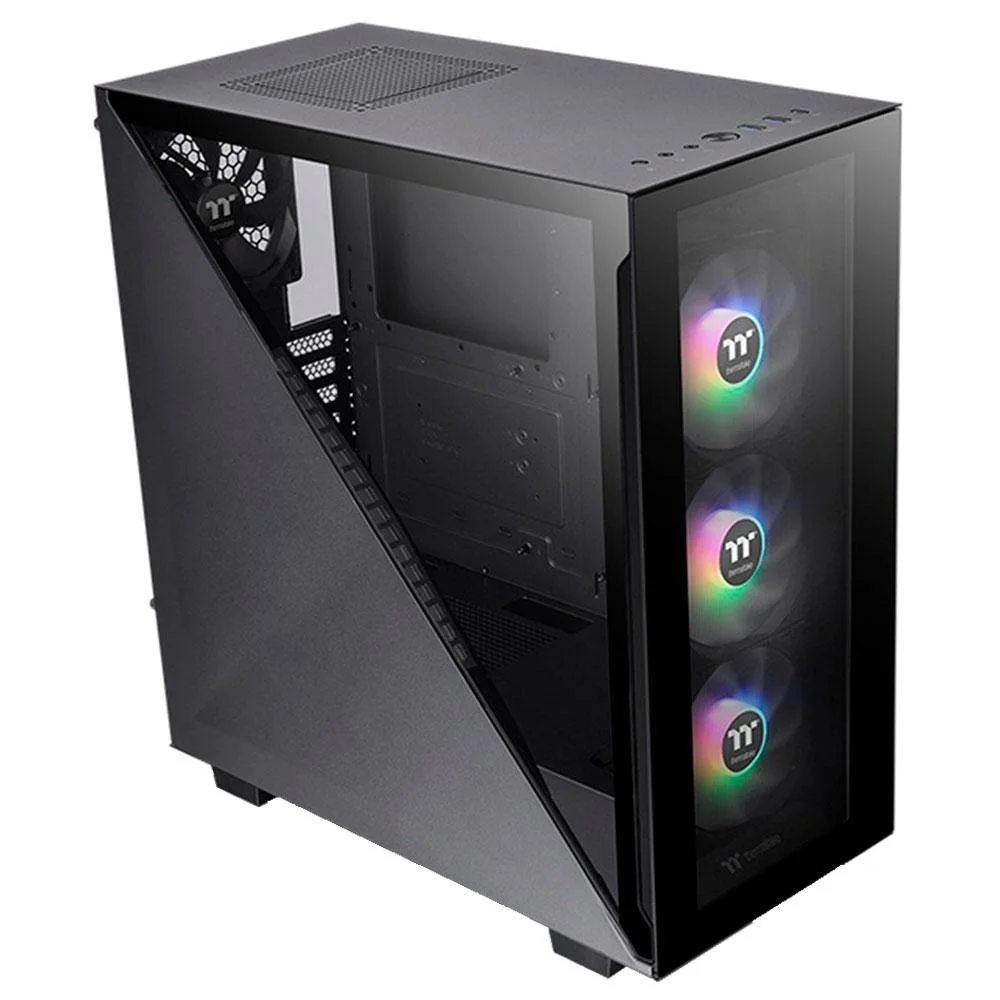Gabinete Gamer Thermaltake Divider 300 Tg ARGB Preto C/ 2 Fans - Ca-1s2-00m1wn-01