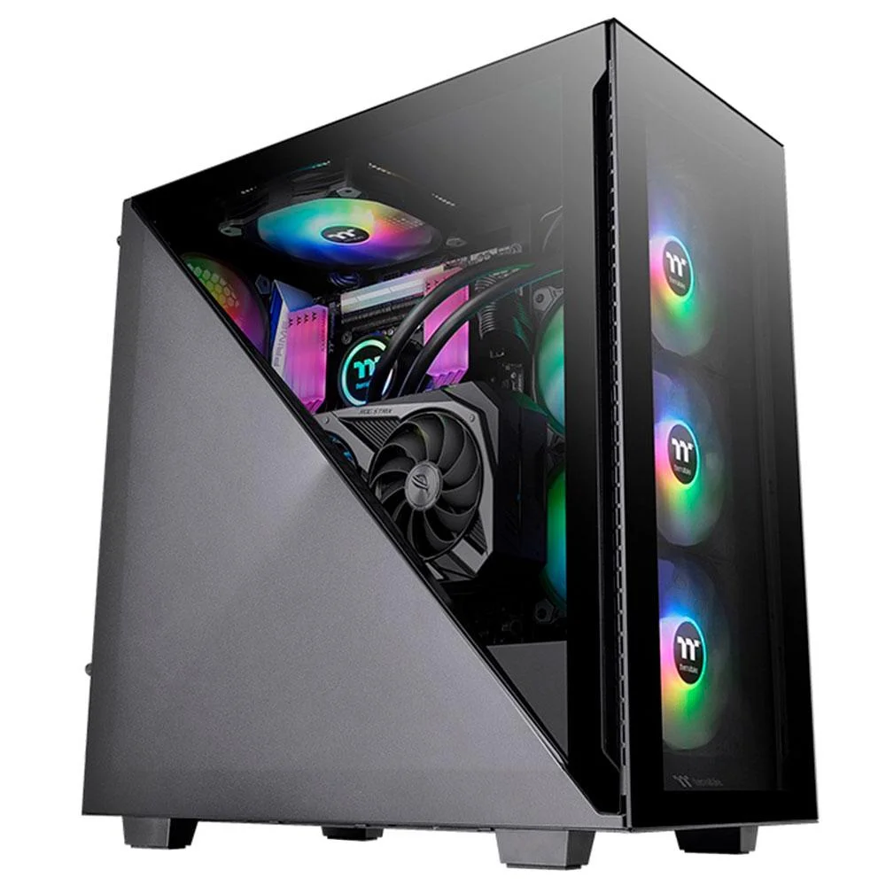Imagem 2 de 4 do produto Gabinete Gamer Thermaltake Divider 300 Tg ARGB Preto C/ 2 Fans - Ca-1s2-00m1wn-01