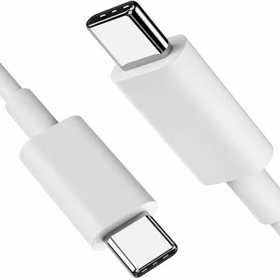 Cabo Usb-c Para Tipo-c Turbo – 1m, Compatível Com Iphone 15/15 Pro/15 Pro Max/16/16 Pro/16 Pro Max E Android, Carregamento Rápido E Transferência De Dados, Cabo Resistente - Branco