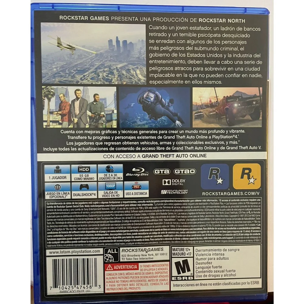 Imagem 2 de 3 do produto Grand Theft Auto V Standard Edition Ps4 Físico
