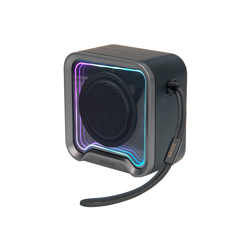 Caixa de Som Portátil 6W RMS, Bluetooth 6.0, Bateria até 12h, Painel 3D RGB, Microfone, Controle de volume - QS20 EDIFIER Preto