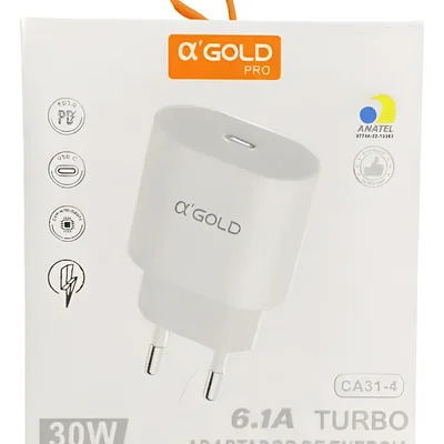 Carregador Agold S/ Cabo Entrada Tipo C Ca37-4 / Ca31-4