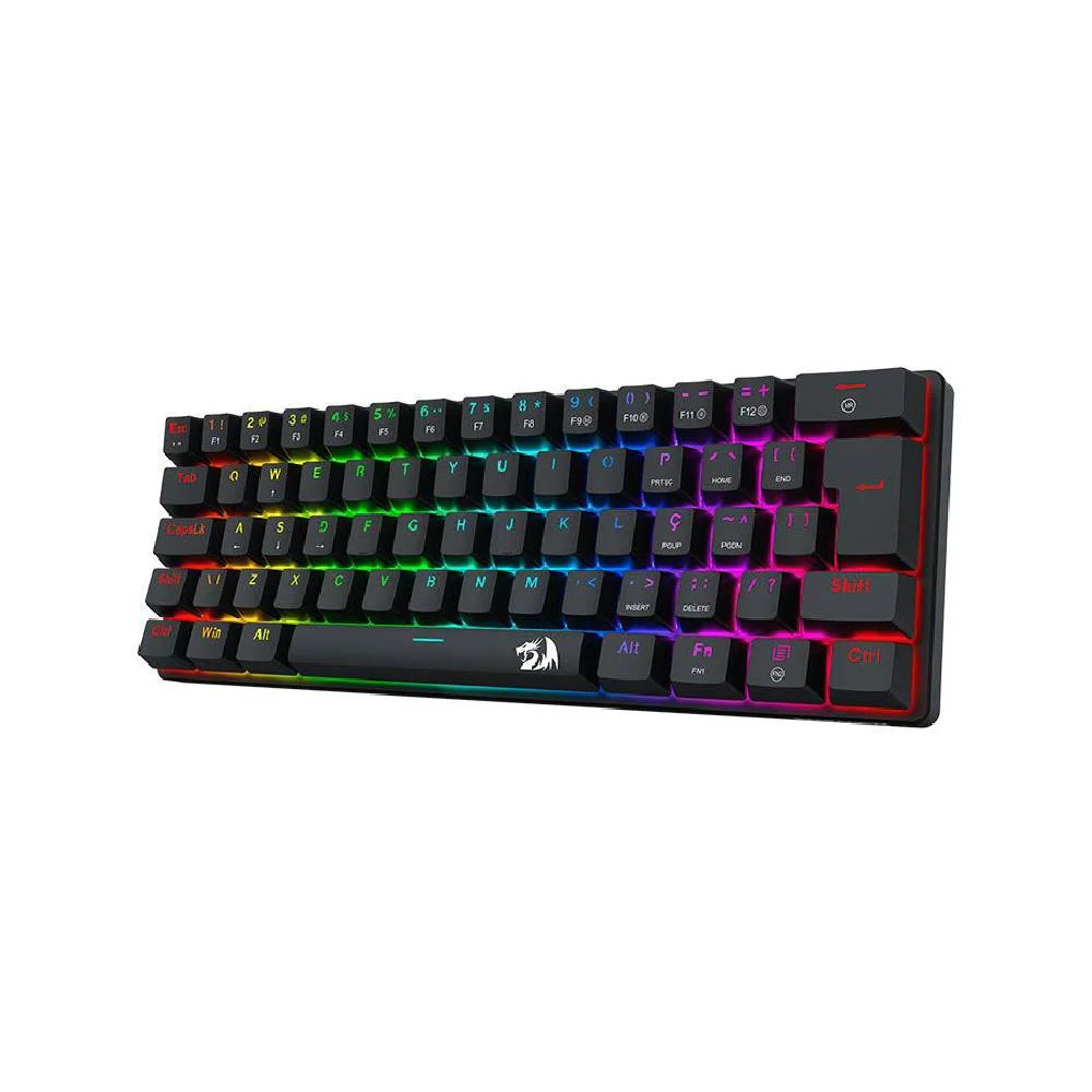 Imagem 2 de 5 do produto Teclado Mecânico Gamer Redragon Jax Switch Marrom Rainbow Usb Preto