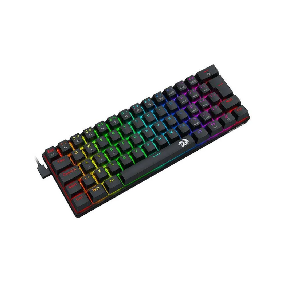 Imagem 5 de 5 do produto Teclado Mecânico Gamer Redragon Jax Switch Marrom Rainbow Usb Preto
