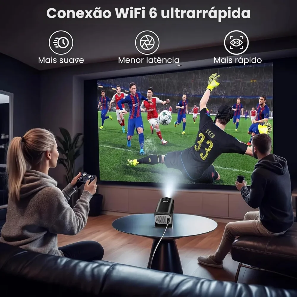 Imagem 4 de 5 do produto Projetor Portátil LED Wifi Cinema Em Casa Bivolt