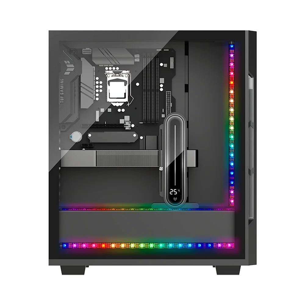 Imagem 3 de 5 do produto Fita de Led ARGB, Para Gabinete, 1m (100cm), 5v 3 Pinos, 60 Leds, Resistente à água IP65, Tamanho ajustável, Fixação Adesiva