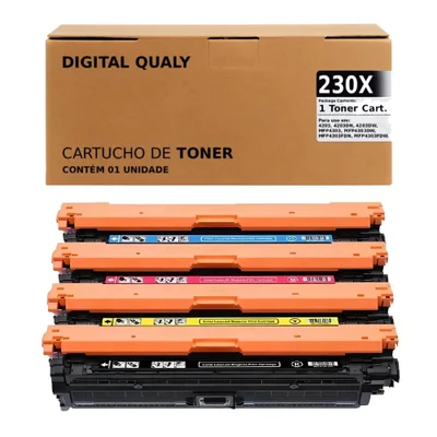 Kit Toner Compatível Com Hp W2300x 230x 4203 4303 Com Chip Preto/ciano/magenta/amarelo