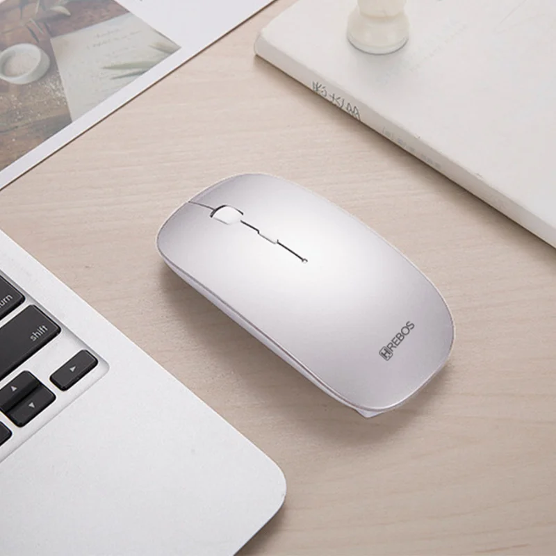 Imagem 4 de 5 do produto Mouse Hrebos Sem Fio Wireless Design Moderno E Rápido Modelo If-760 Cor Prata