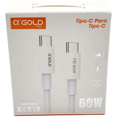Cabo De Carga Turbo 60w Usb-c Tipo C A'gold Cb-51