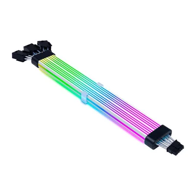 Cabo Extensor Sleeved Acegeek Ac124 ARGB 12+4 Pinos Preto