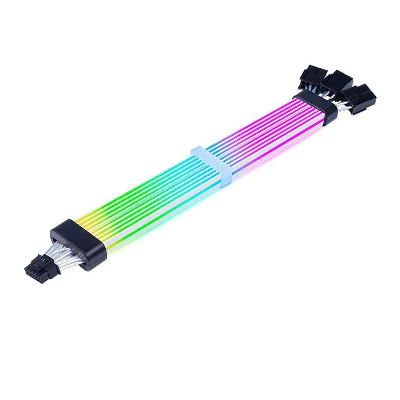 Cabo Extensor Sleeved Acegeek Ac124 ARGB 12+4 Pinos Preto 7