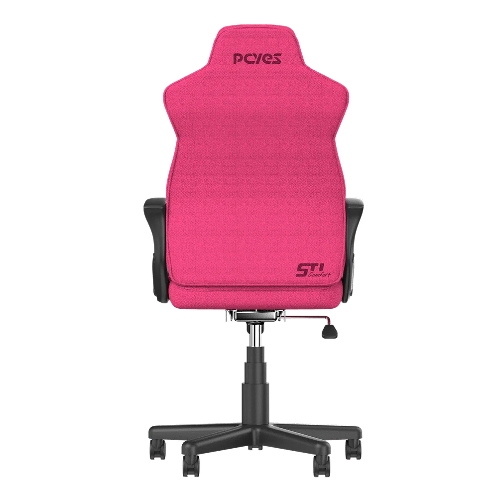 Imagem 2 de 5 do produto Cadeira Gamer PCyes Mad Racer STI Comfort Lótus – Reclinável 180° – Apoio Lombar + Cabeça – Braços Ajustáveis – Rosa – PCSTI-LT
