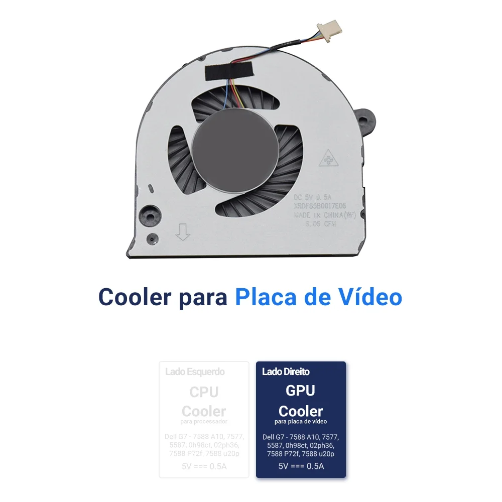 Cooler Para Notebook Dell Gamer G7-7588-a10b Gpu