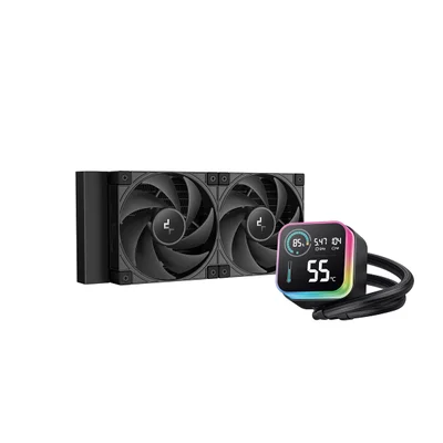 Water Cooler Deepcool Lq240 Ultra 240mm Amd/intel Com Display Lcd Preto - R-lq240-bklsmwp-g-u