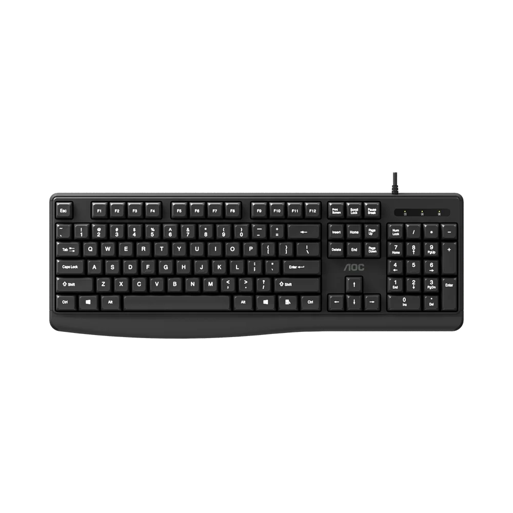 Imagem 3 de 5 do produto Kit Teclado E Mouse Com Fio Usb Aoc Office Ç Lançamento