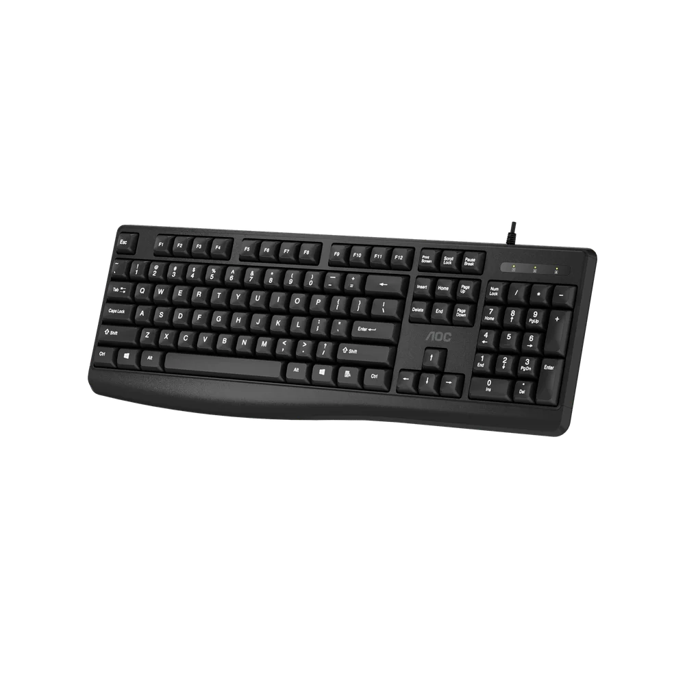 Imagem 4 de 5 do produto Kit Teclado E Mouse Com Fio Usb Aoc Office Ç Lançamento