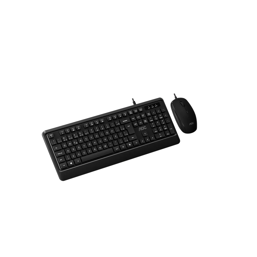 Imagem 5 de 5 do produto Kit Teclado E Mouse Com Fio Usb Aoc Slim Office Ç Lançamento
