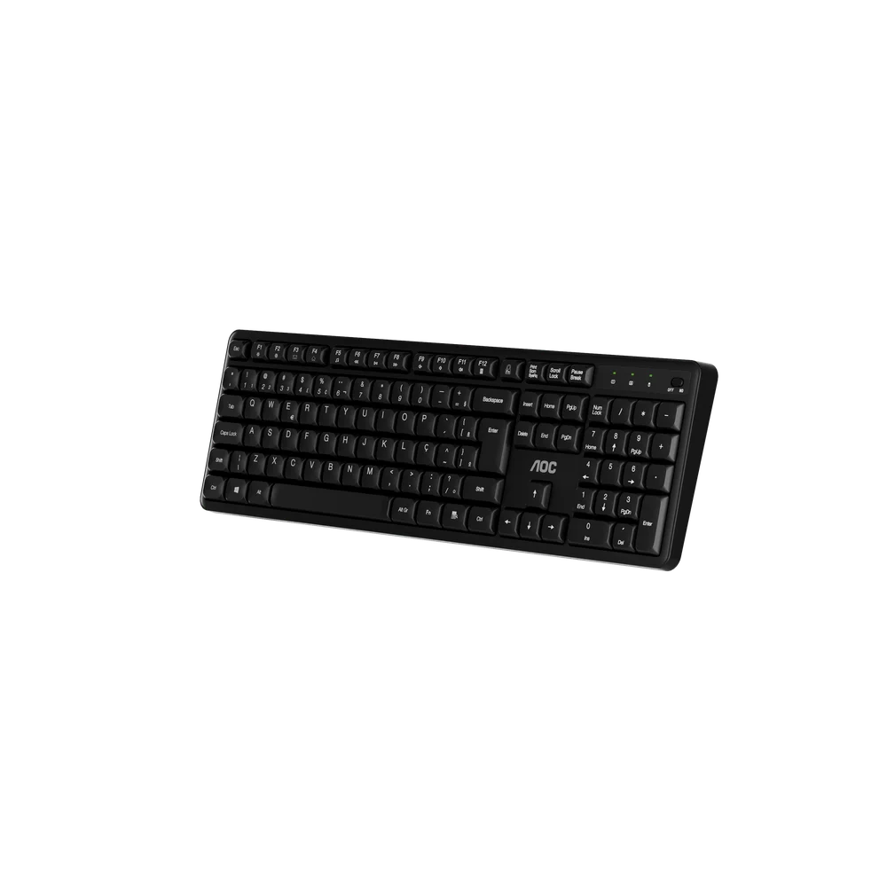 Imagem 3 de 5 do produto Kit Teclado E Mouse Sem Fio Aoc Abnt Ç Office Lançamento