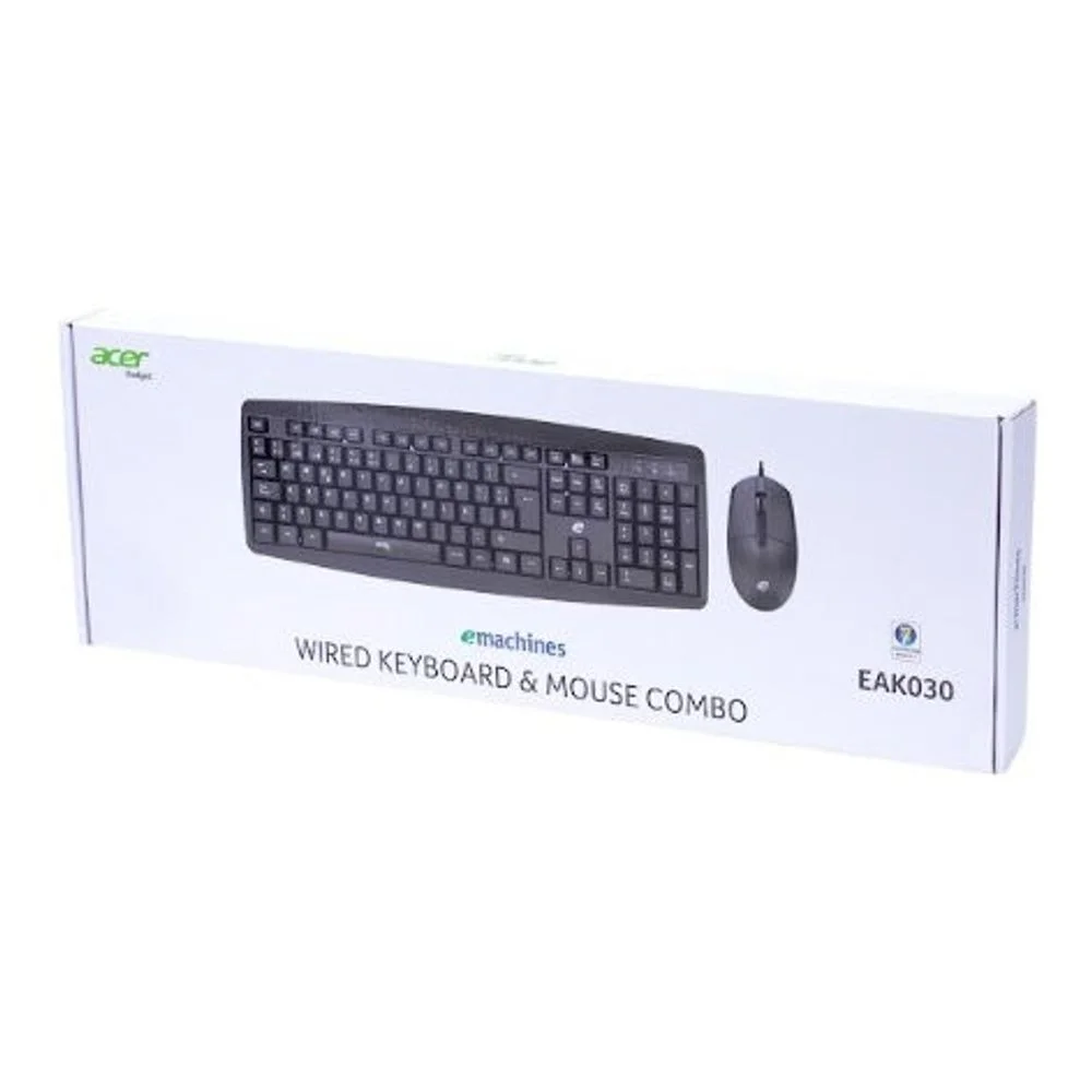 Imagem 2 de 5 do produto Conjunto Teclado E Mouse Com Fio Abnt2, Plug & Play, Preto Preto Preto