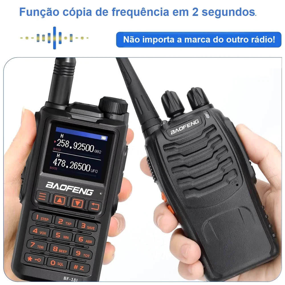 Imagem 2 de 5 do produto Rádio Baofeng Bf-18l Tri-band Profissional + Base De Recarga + Grátis Configuração