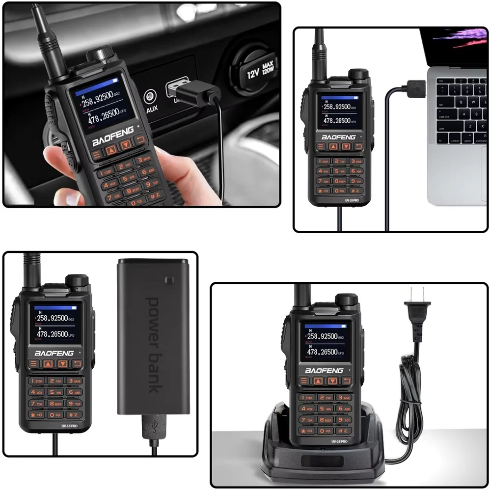 Imagem 5 de 5 do produto Rádio Baofeng Bf-18l Tri-band Profissional + Base De Recarga + Grátis Configuração