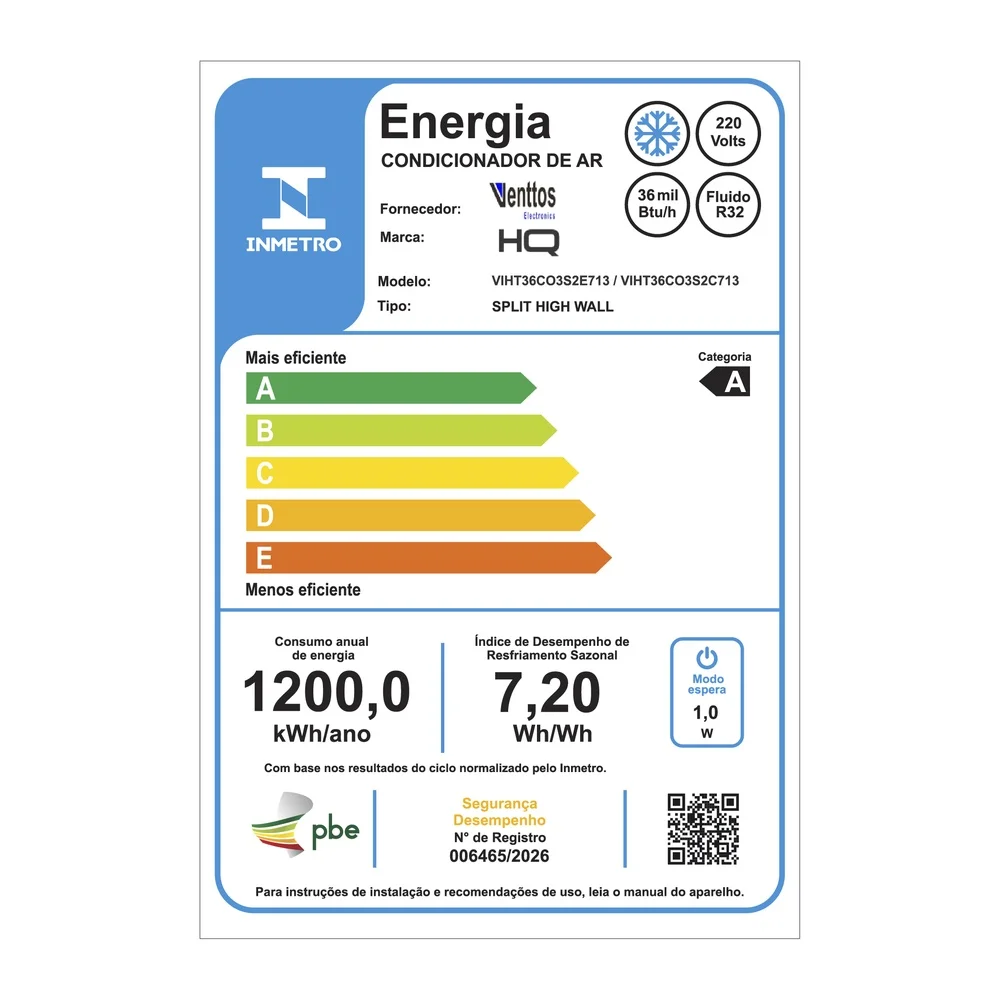 Imagem 3 de 5 do produto Ar Condicionado Split Hq Hi Wall Inverter 36.000 Btu/h Frio Monofásico Branco Viht36co3s2s713 220v