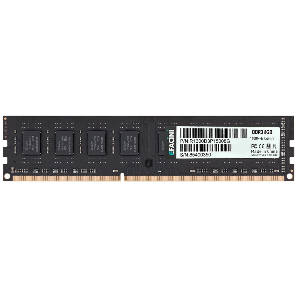 Memória Ram Udimm Efacini 8GB 1600mhz Ddr3
