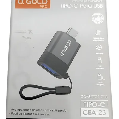 Adaptador Tipo C Para Usb Alfa Gold Pro - Preto