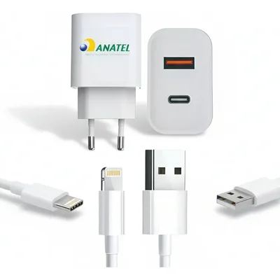 Carregador 40w Lightning Iphone X 13 14 Rápido Turbo Anatel Branco