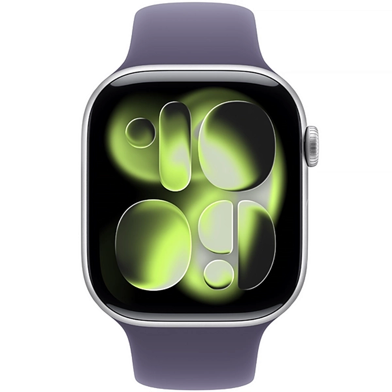 Apple Watch S11 46mm Gps Caixa Prata Alumínio Pulseira Esportiva Roxo Névoa - Meva4lw/a