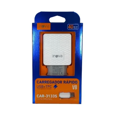 Carregador Rápido 3.1a 2 Saídas Usb +cabo V8 Inova