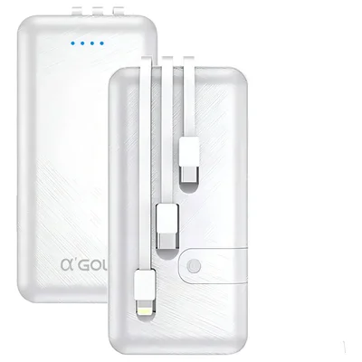 Carregador Portátil 10.000mah Adaptador 3 Entradas-branco