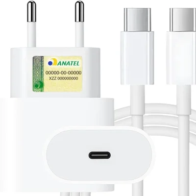 Carregador Turbo Tipo C 30w Compatível Com Iphone 15, 15 Pro, 15 Pro Max, Iphone 16, 16 Pro, 16 Pro Max, Samsung Galaxy, Ios/android Turbo + Cabo Usb-c Ultra Rápido De 1m