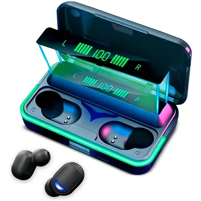 Fone Bluetooth In-ear Gamer LED Indicador Sem Fio Preto Inova
