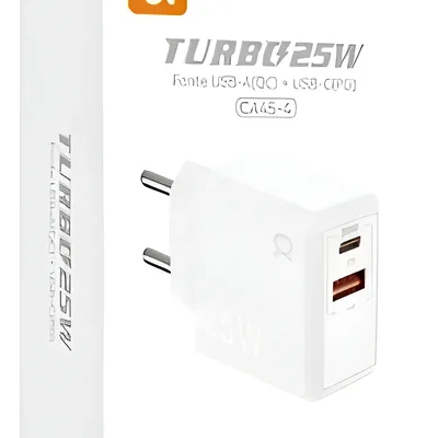Fonte Carregador Turbo 25 W Ca45-4 A'gold Branco Branco