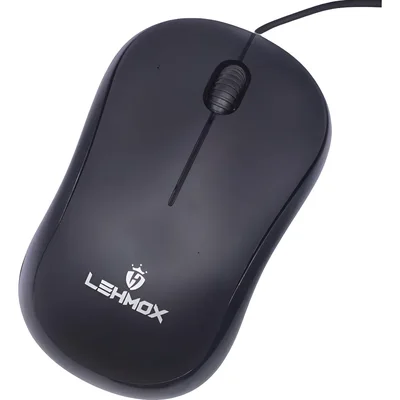 Mouse Com Fio Optico Ergonômico P/ Escritório Casa Cor Preto
