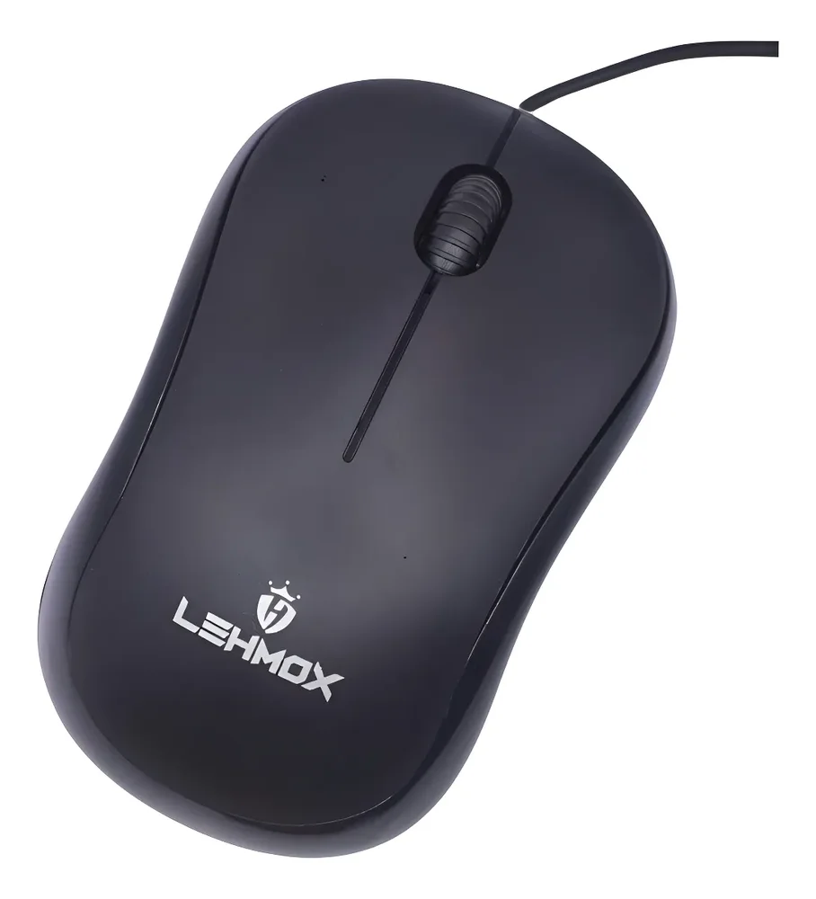 Imagem 1 de 2 do produto Mouse Com Fio Optico Ergonômico P/ Escritório Casa Cor Preto