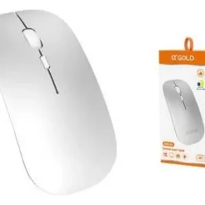 Mouse Sem Fio 2.4ghz Recarregavel Usb Ergonomico Wireless Agold Cor:prateado