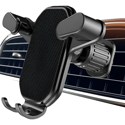 Suporte Celular Gps Veicular Carro Ar Condicionado Gira 360 Preto